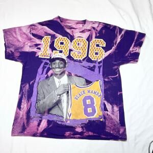 Authentic Kobe Bryant 1996 Draft Day Acid Wash Graphic Tee Shirt Vintage Used
